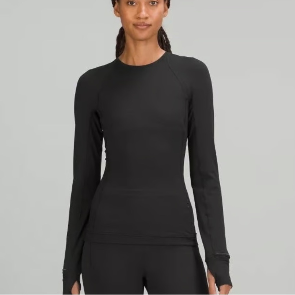Lululemon Rulu Run Long Sleeve Shirt, Black, Size 10